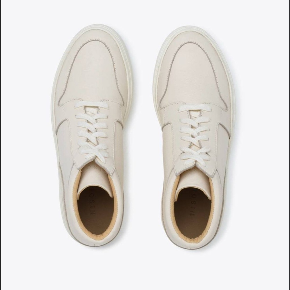 Nisolo Reina High Top Sneaker in Bone - Picture 3 of 11